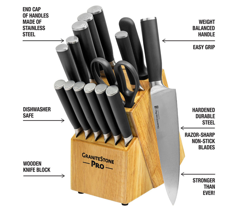 GraniteStone Pro Nutriblade 14-Piece Knife Setth Block — View 8