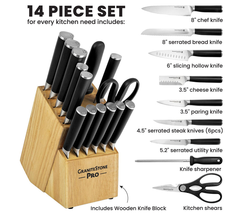 GraniteStone Pro Nutriblade 14-Piece Knife Setth Block — View 6