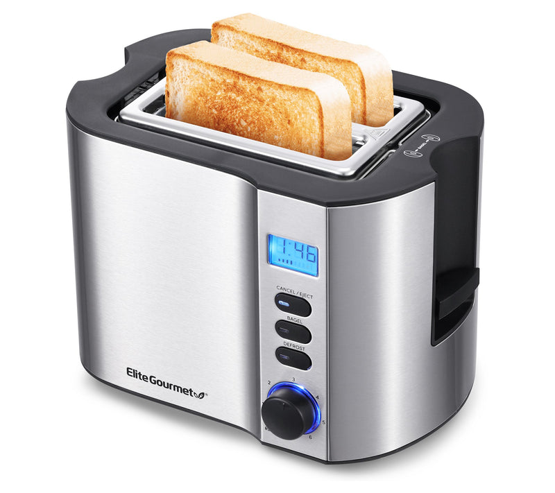 Elite Gourmet Stainless Steel 2-Slice LCD Toaster — View 3