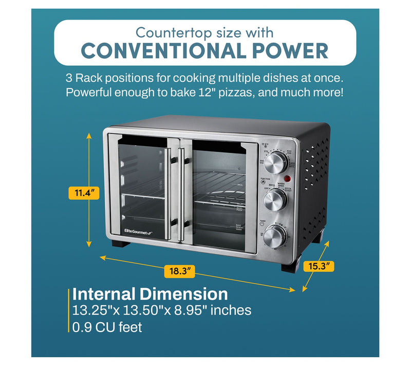 Elite Gourmet Double Door Oven — View 6