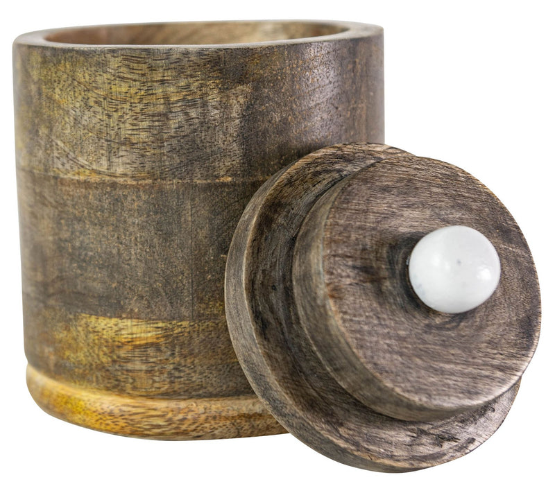 Foreside Home & Garden Natural Mango Wood Round Canister — View 6