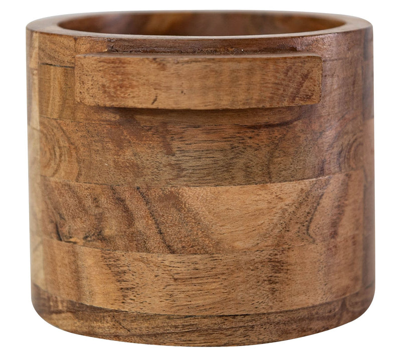 Foreside Home & Garden Handled Acacia Wood Pinc h Bowl — View 4