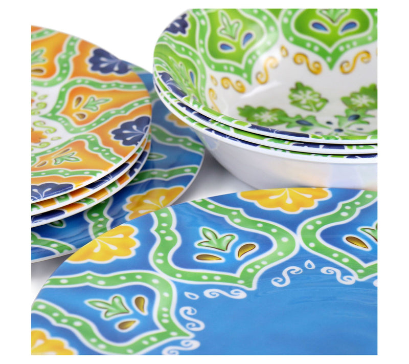 Elama Stapanya 12-Piece Melamine Dinnerware Set — View 6