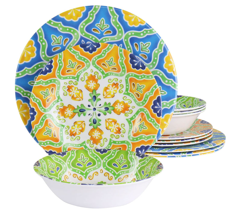 Elama Stapanya 12-Piece Melamine Dinnerware Set — Main view