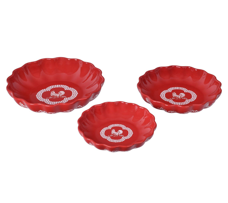 Temp-tations Doodle Doo S/3 Nesting Scalloped Edge Bakers — View 5