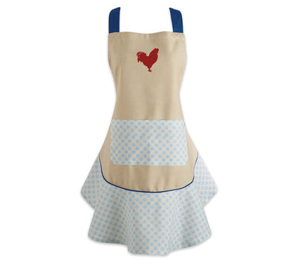 Design Imports Red Rooster Ruffle Apron