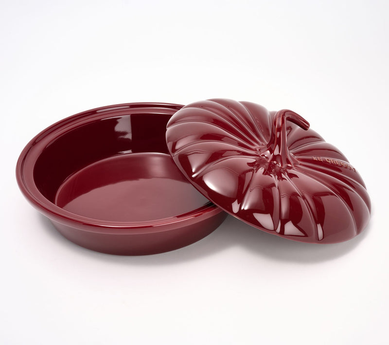 Le Creuset 9" Figural Stoneware Pumpkin Baker w/ Lid — View 8