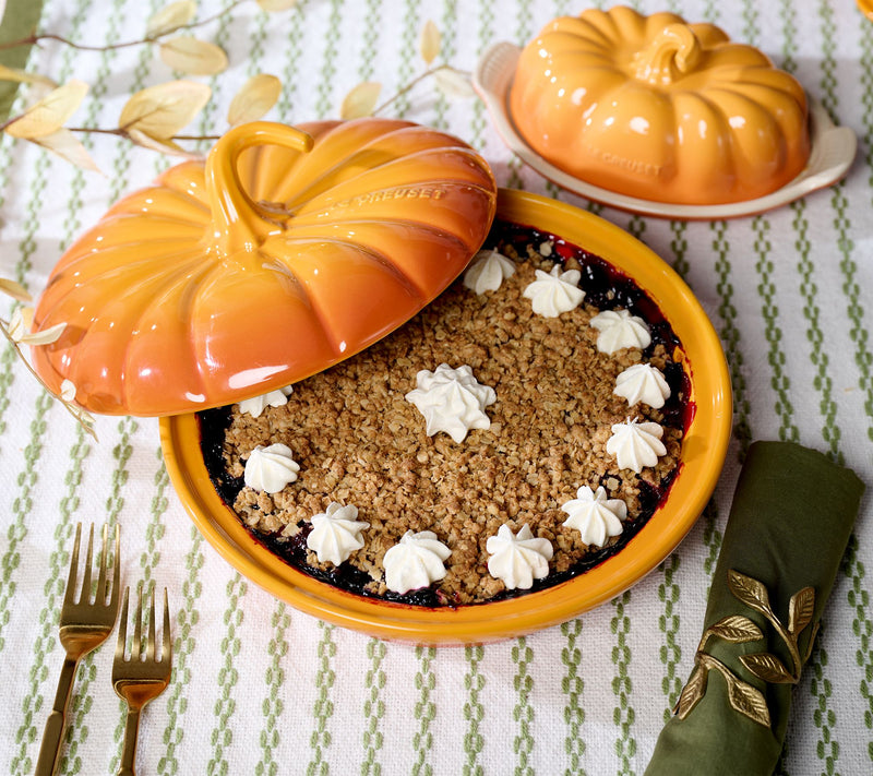 Le Creuset 9" Figural Stoneware Pumpkin Baker w/ Lid — View 9