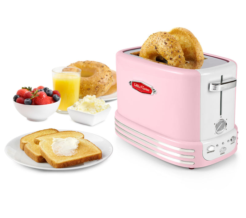 Nostalgia Retro 2-Slice Bagel Toaster Pink — View 7