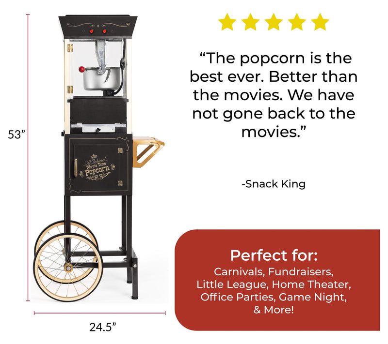 Nostalgia Vintage 53 inch 8-oz Commercial Popcorn Cart — View 10