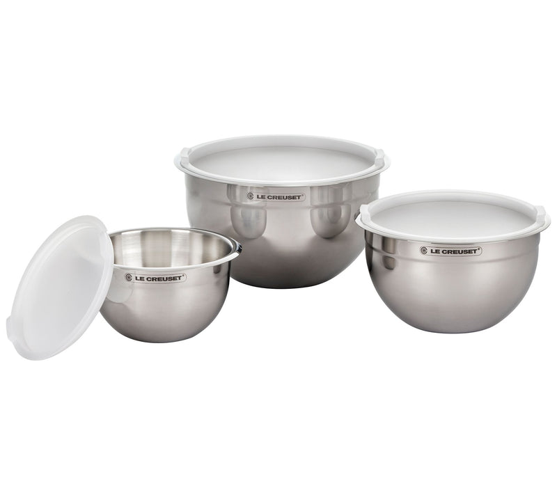 Le Creuset Set of (3) Nested Mixing Bowls with Lids — View 3