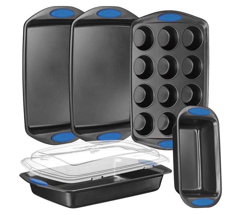 Nutrichef 6pc.Carbon Steel Bakeware Set With Silicone Handles — View 7