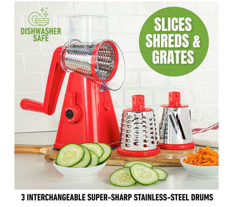 NutriSlicer Rotary Grater with 3- Interchangeable Blades — View 7