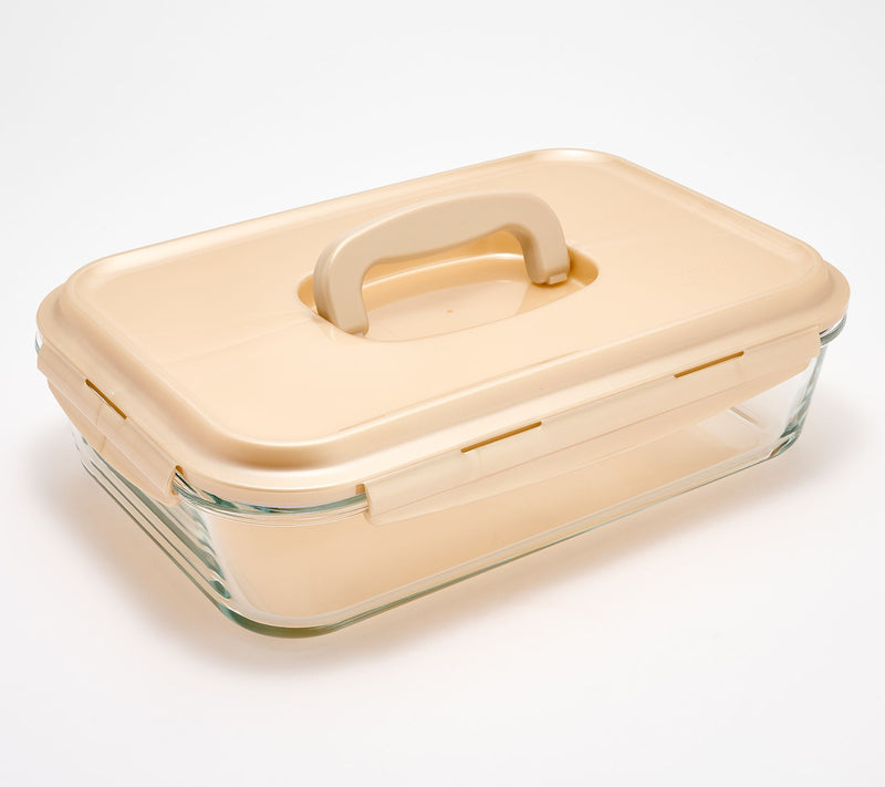 LocknLock 9x13 Glass Dish w/ Domed Handle Lid — View 50