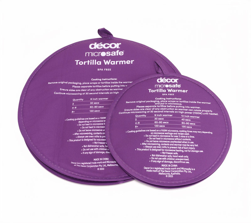 Decor Set of 2 Microwave Fabric Tortilla Warmers — View 5