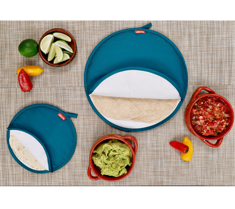 Decor Set of 2 Microwave Fabric Tortilla Warmers — View 12