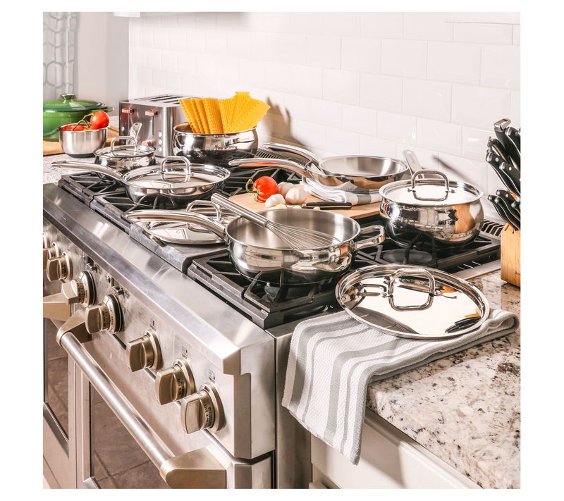BergHOFF Belly Shape 12pc 18/10 SS Cookware Set w/ Metal Lids — View 5