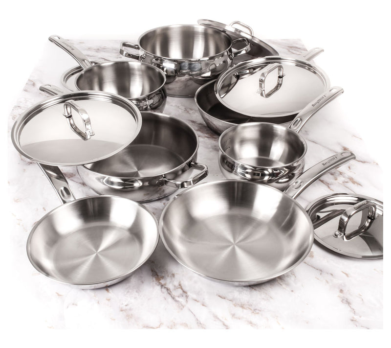 BergHOFF Belly Shape 12pc 18/10 SS Cookware Set w/ Metal Lids — View 6