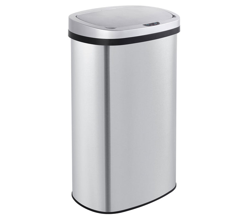 Mega Casa 15.6 Gal./60 Liter SS Oval Motion Sensor Trash Can — Main view