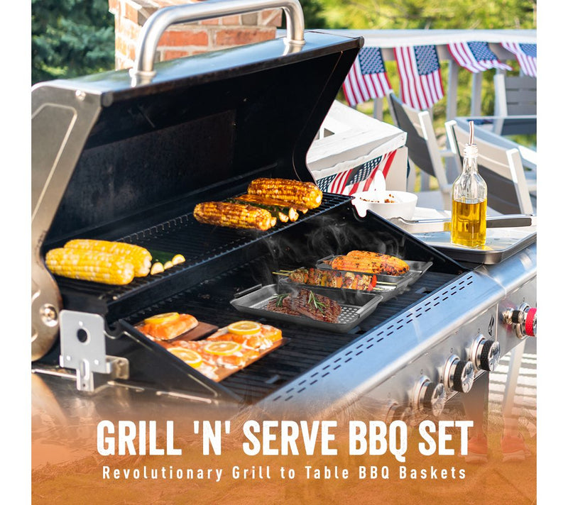 Yukon Glory BBQ 'N SERVE Grill Basket Set — View 7
