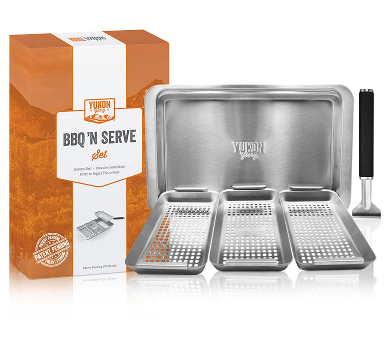 Yukon Glory BBQ 'N SERVE Grill Basket Set — View 3