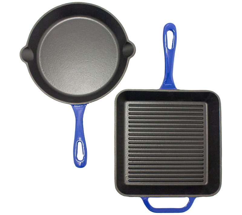 BergHOFF 2-Piece Enamel on Cast Iron 10" Fry & Grill Pan Set — Main view