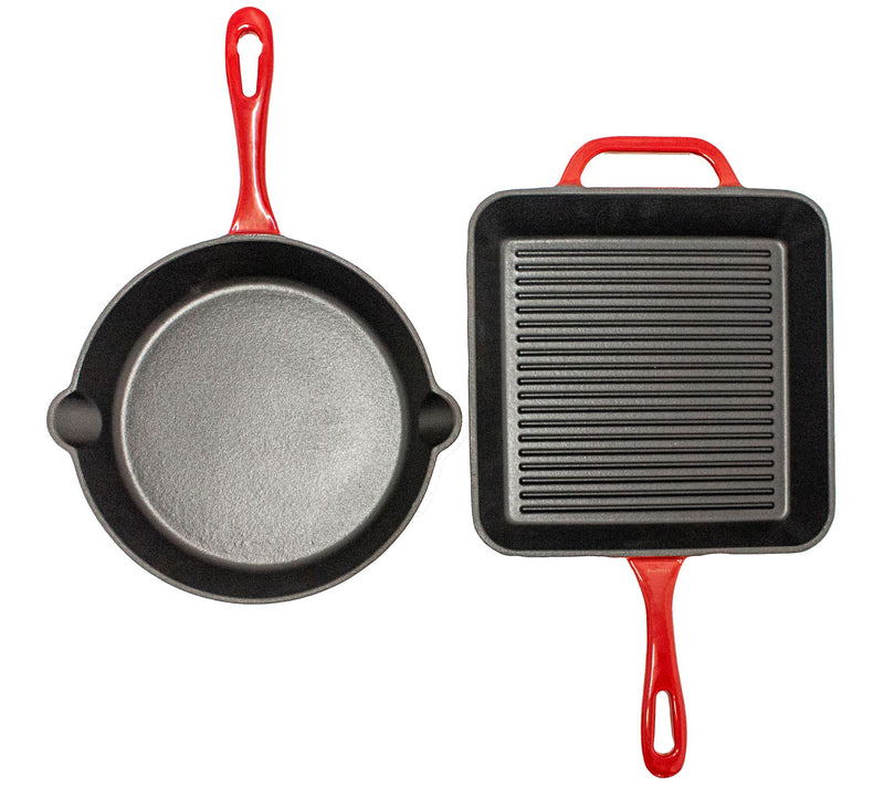 BergHOFF 2-Piece Enamel on Cast Iron 10" Fry & Grill Pan Set — View 5