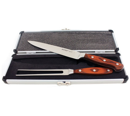 BergHOFF Pakka Wood 3-Piece SS Carving Set with Wood Case
