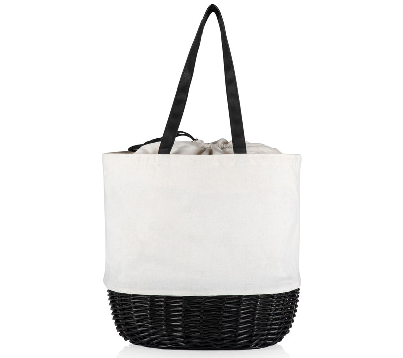 Picnic Time Coronado White Canvas and Willow Basket Tote — View 3