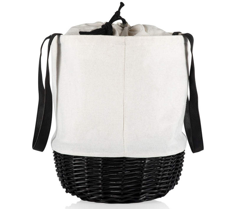 Picnic Time Coronado White Canvas and Willow Basket Tote — View 5