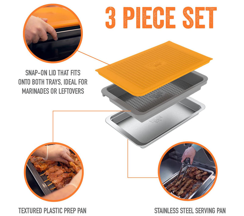 Yukon Glory 3-Piece Grill BBQ Prep 'N Serve Tray Set — View 4