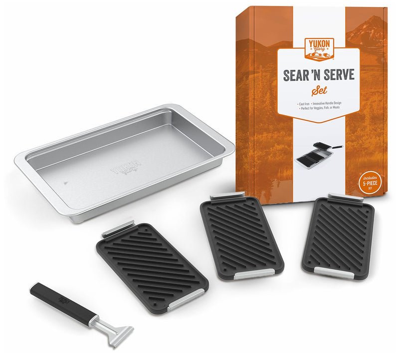 Yukon Glory SEAR 'N SERVE Set of 3 Cast Iron Grilling Baskets — View 3