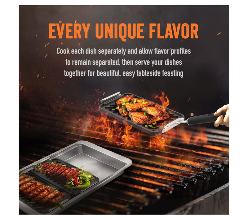 Yukon Glory SEAR 'N SERVE Set of 3 Cast Iron Grilling Baskets — View 7