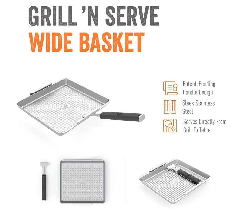 Yukon Glory BBQ 'N Serve Wide BBQ Grill Basket — View 5