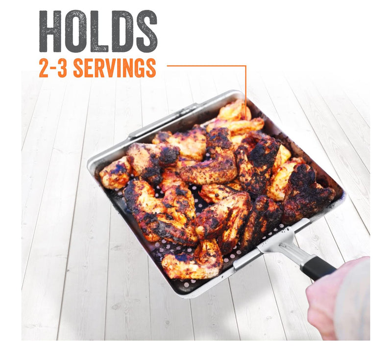 Yukon Glory BBQ 'N Serve Wide BBQ Grill Basket — View 6