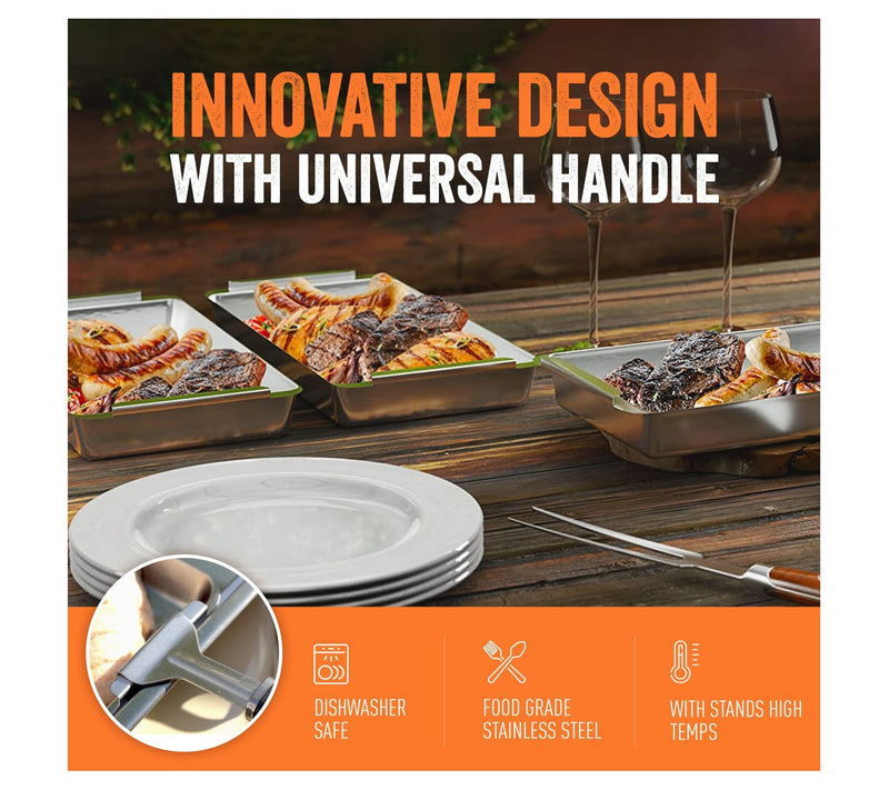 Yukon Glory BBQ 'N SERVE Set of 3 SS Grill Baskets — View 4