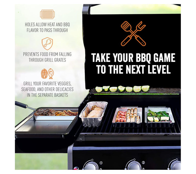 Yukon Glory BBQ 'N SERVE Set of 3 SS Grill Baskets — View 7