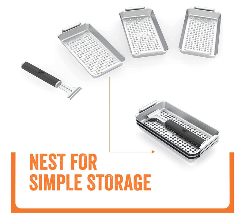 Yukon Glory BBQ 'N SERVE Set of 3 SS Grill Baskets — View 5