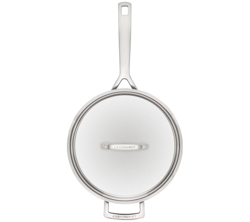 Le Creuset 3 Quart Stainless Steel Saute Pan with Lid — View 5