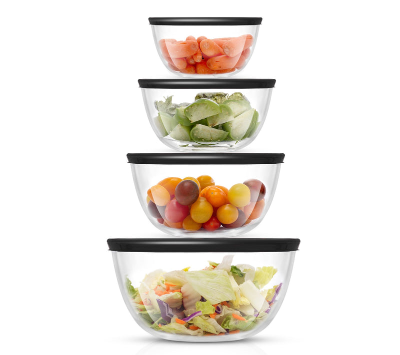 JoyJolt Set of 4 Glass Mixing Bowls with Lids — Main view