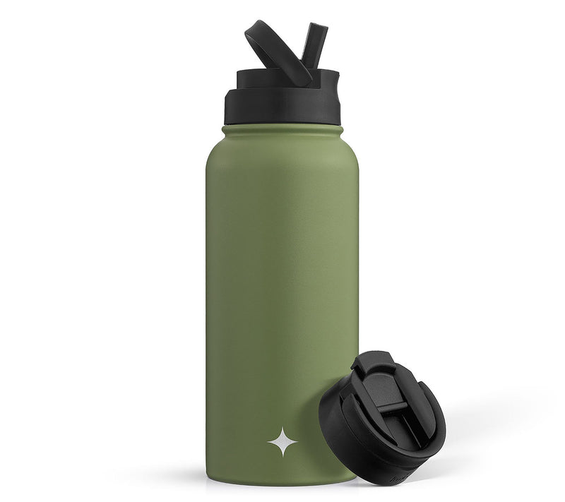 JoyJolt Insulated Water Bottle w/ Flip Lid & Sprt Straw — View 7