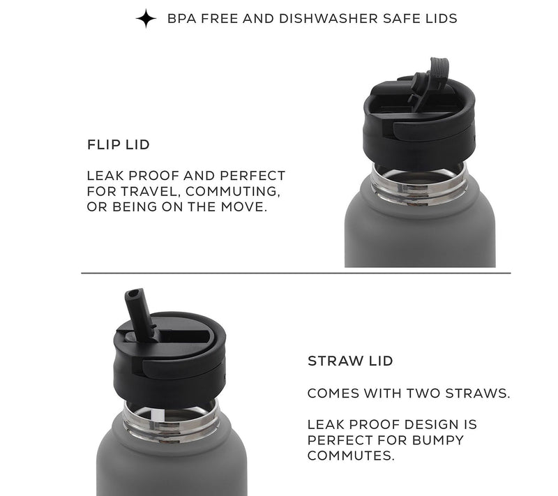 JoyJolt Insulated Water Bottle w/ Flip Lid & Sprt Straw — View 23
