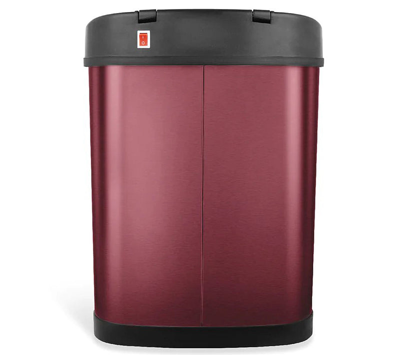 NINESTARS 3.9 Gallon Burgundy Motion Sensor TrashCan — View 4