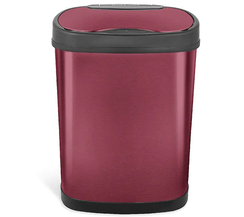 NINESTARS 3.9 Gallon Burgundy Motion Sensor TrashCan — View 5