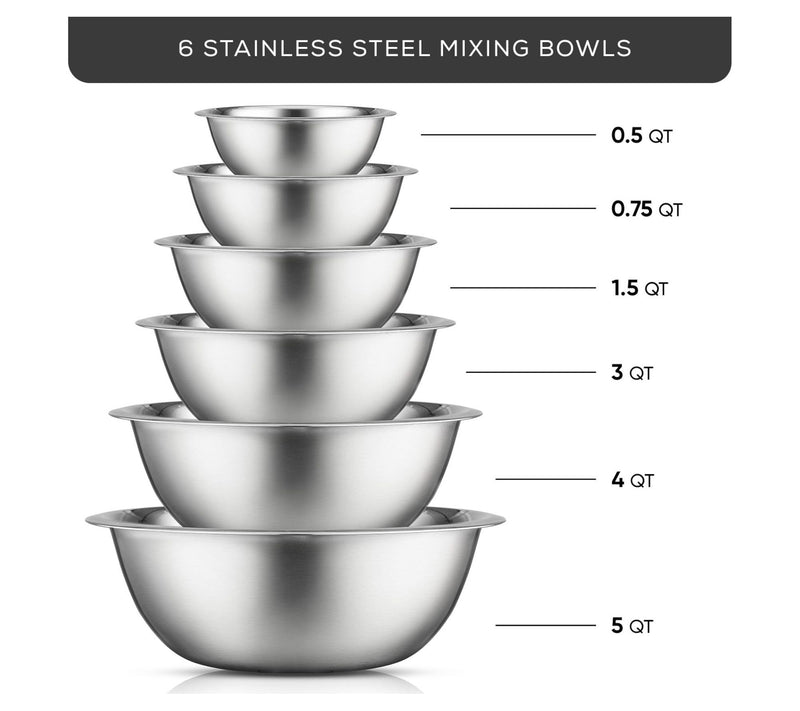 JoyJolt 6-Piece Stainless Steel Mixing Bowl Set — View 11