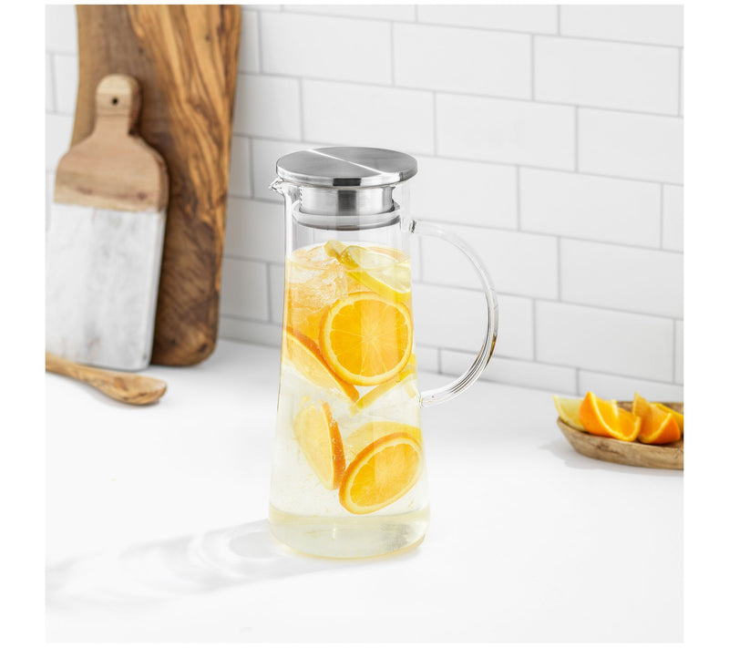 JoyJolt Breeze 50-oz Glass Water Pitcher with SS Lid — View 3