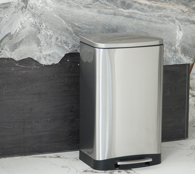 Mega Casa 10.6 Gal 40 Liter SS Rectangular Step-on Trash Can — View 8