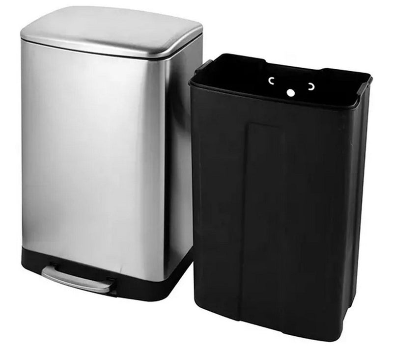 Mega Casa 10.6 Gal 40 Liter SS Rectangular Step-on Trash Can — View 6