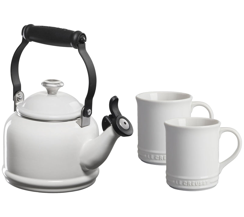 Le Creuset Demi Kettle with Metal Finishes and Set of 2 Mugs — View 13