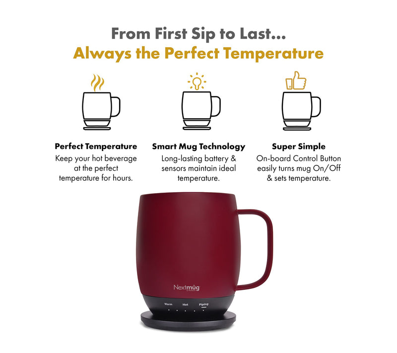 Nextmug Temperature Controlled Self-Heating 14-oz Mug — View 21